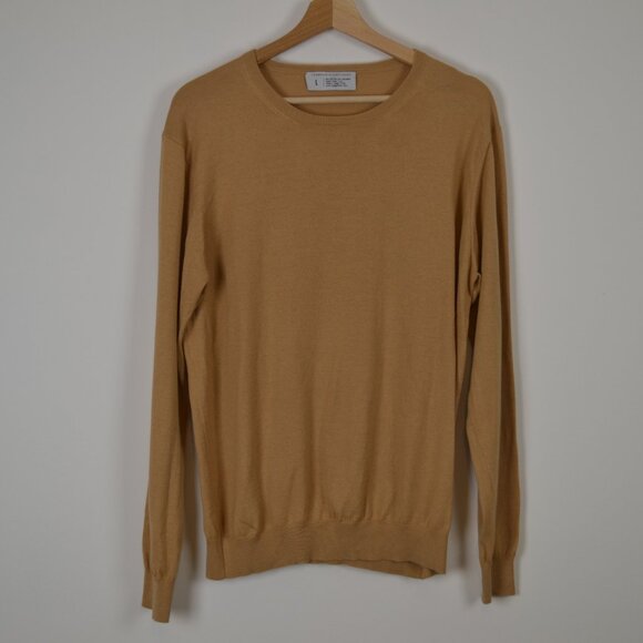 Combatant Gentlemen Mens L Cashmere Cotton Crew Neck Pullover Stretch Sweater - Picture 1 of 5